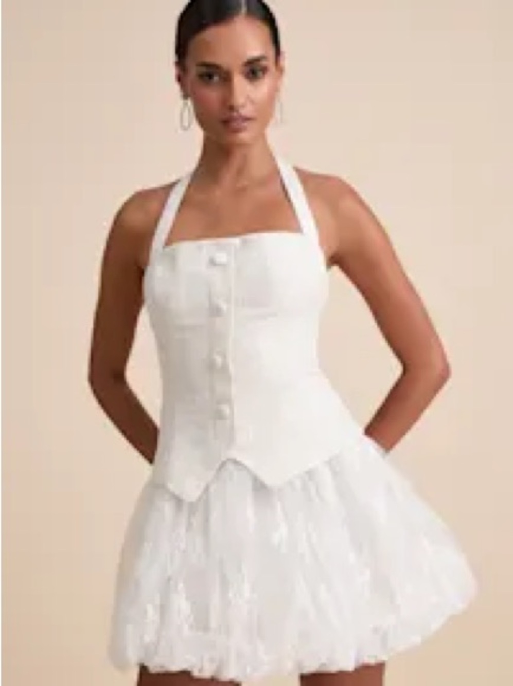 Lulu's White Halter Corset Mini Dress
